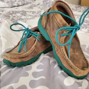Twisted X moccasins turquoise